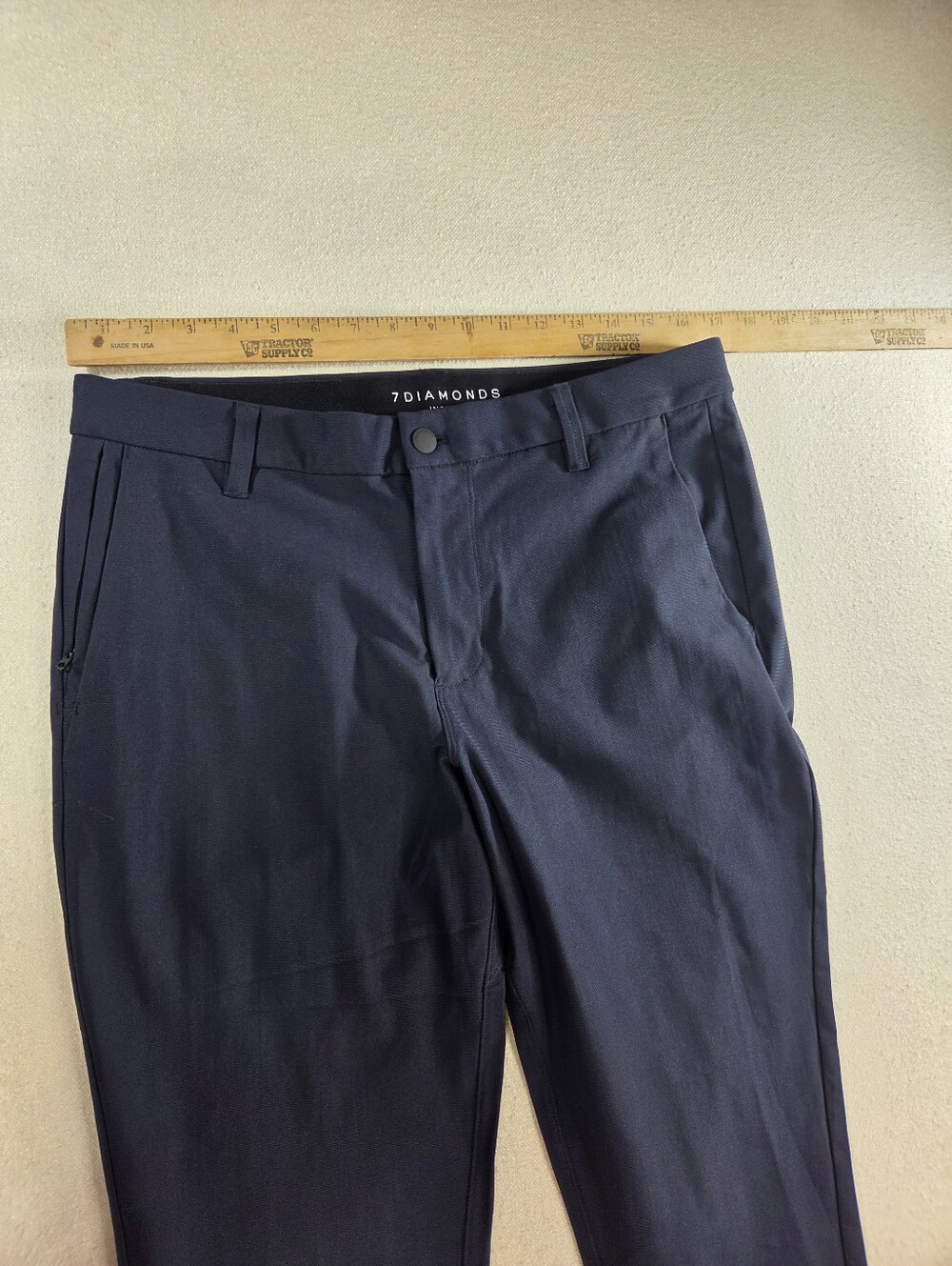 7 Diamonds Infinity Pant Mens 34x32 Navy Tech Chino Golf - Picture 6 of 7